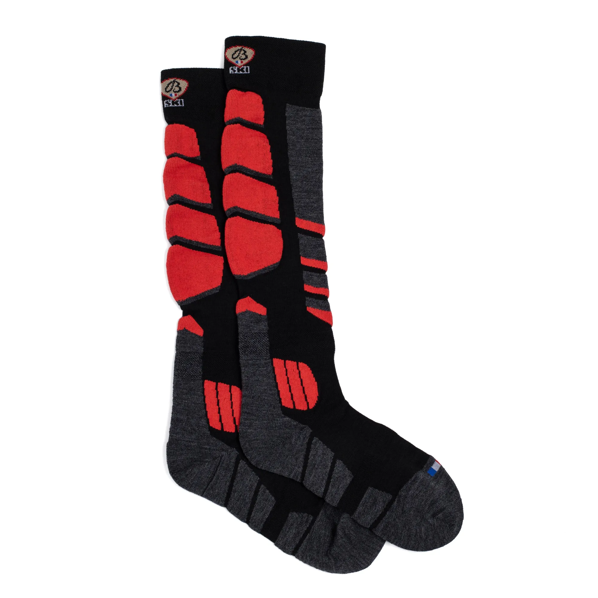 Laine Et Laine Mérinos<Maison Broussaud Chaussettes de ski noir-rouge NOIR/ROUGE